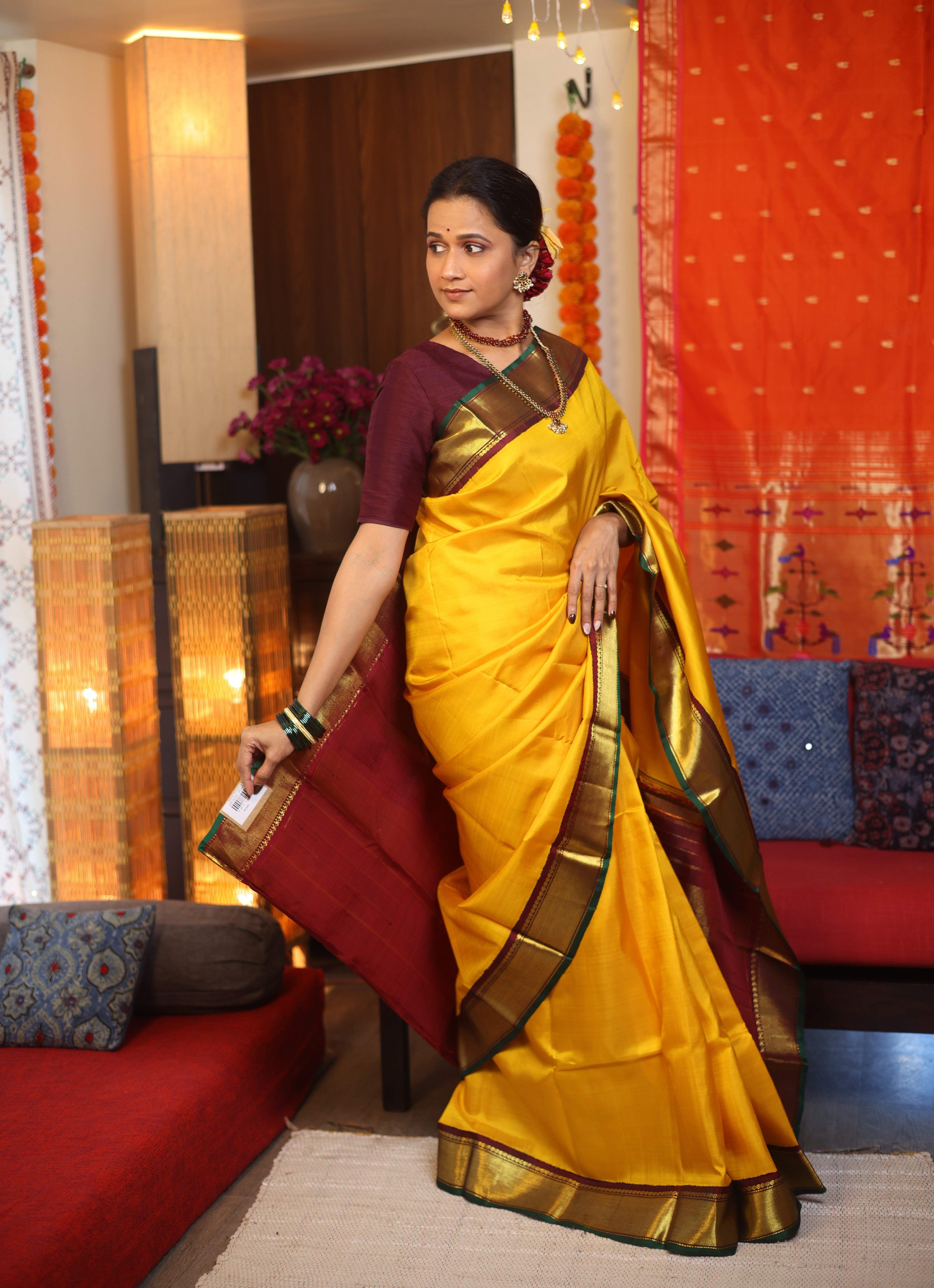 Yellow Kanjeevaram Silk Saree - SRYKSS905