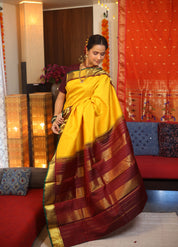 Yellow Kanjeevaram Silk Saree - SRYKSS905