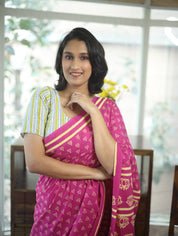 Green Sleeve Cotton Round-Neck Blouse - SRGRNB04