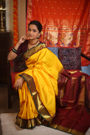 Yellow Kanjeevaram Silk Saree - SRYKSS905