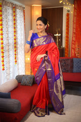 Red Kanjivaram Silk Saree - SRRKSS903