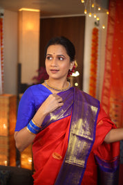 Red Kanjeevaram Silk Saree - SRRKSS903