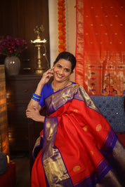 Red Kanjeevaram Silk Saree - SRRKSS903