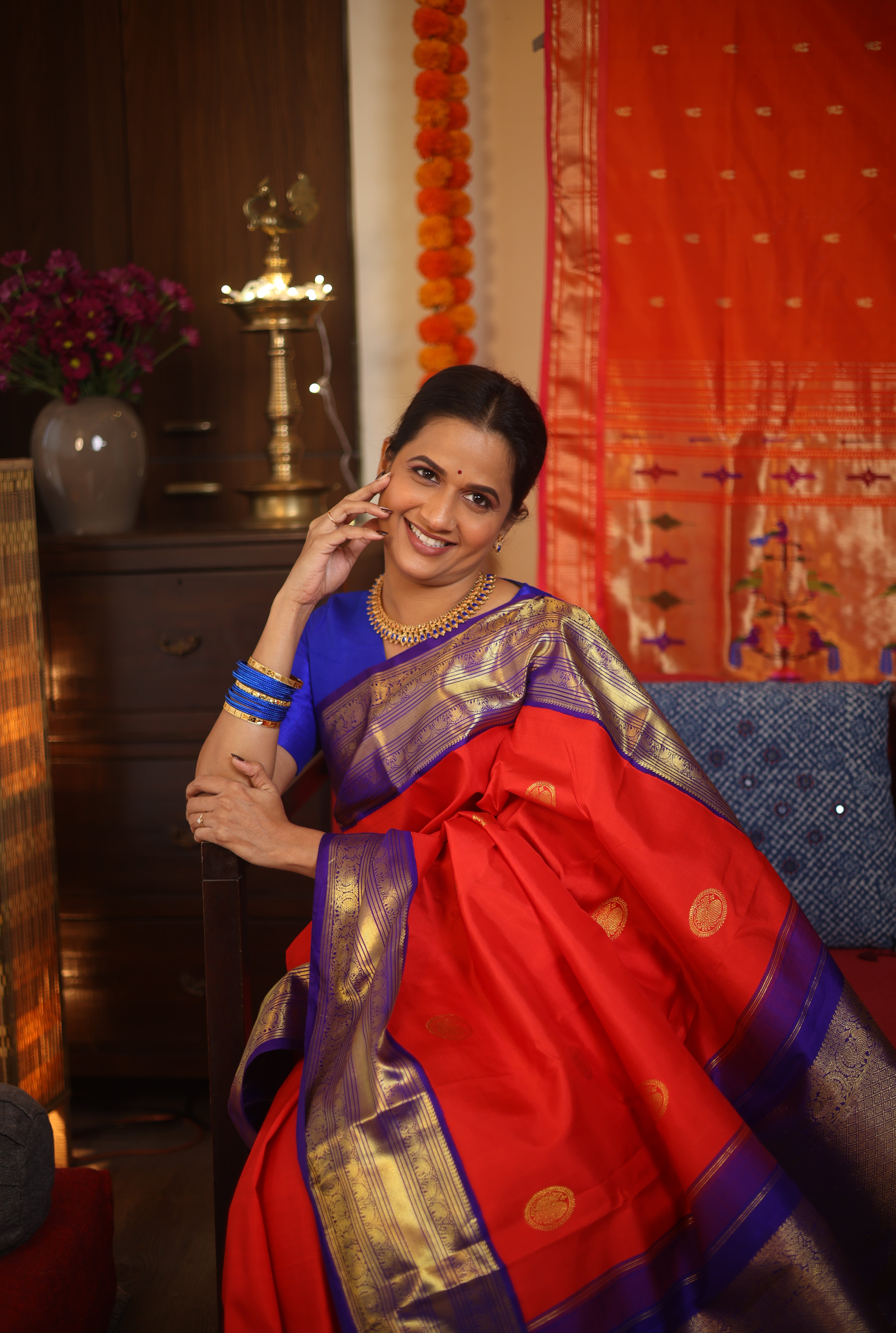 Red Kanjeevaram Silk Saree - SRRKSS903