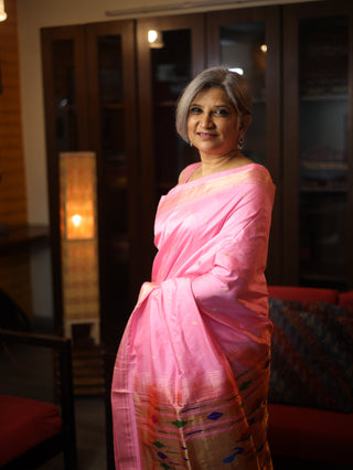 Pink Silk Paithani Saree - SRPSPS167
