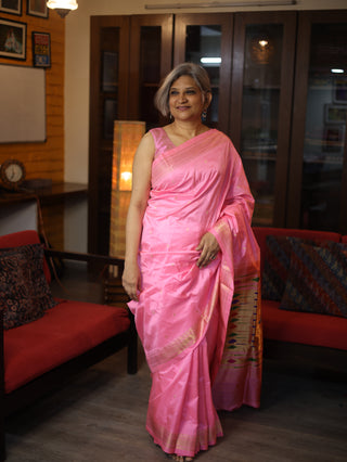 Pink Silk Paithani Saree - SRPSPS167