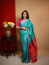 Turquoise Soft Silk Saree - SRTSSS397