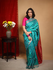 Turquoise Soft Silk Saree - SRTSSS397