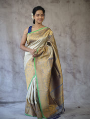 Cream Gadwal Silk Saree - SRCGSS294