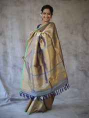 Cream Gadwal Silk Saree - SRCGSS294