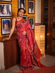 Pink Red Rajkot Patola Silk Saree - SRPRRPSS548
