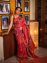 Pink Red Rajkot Patola Silk Saree - SRPRRPSS548