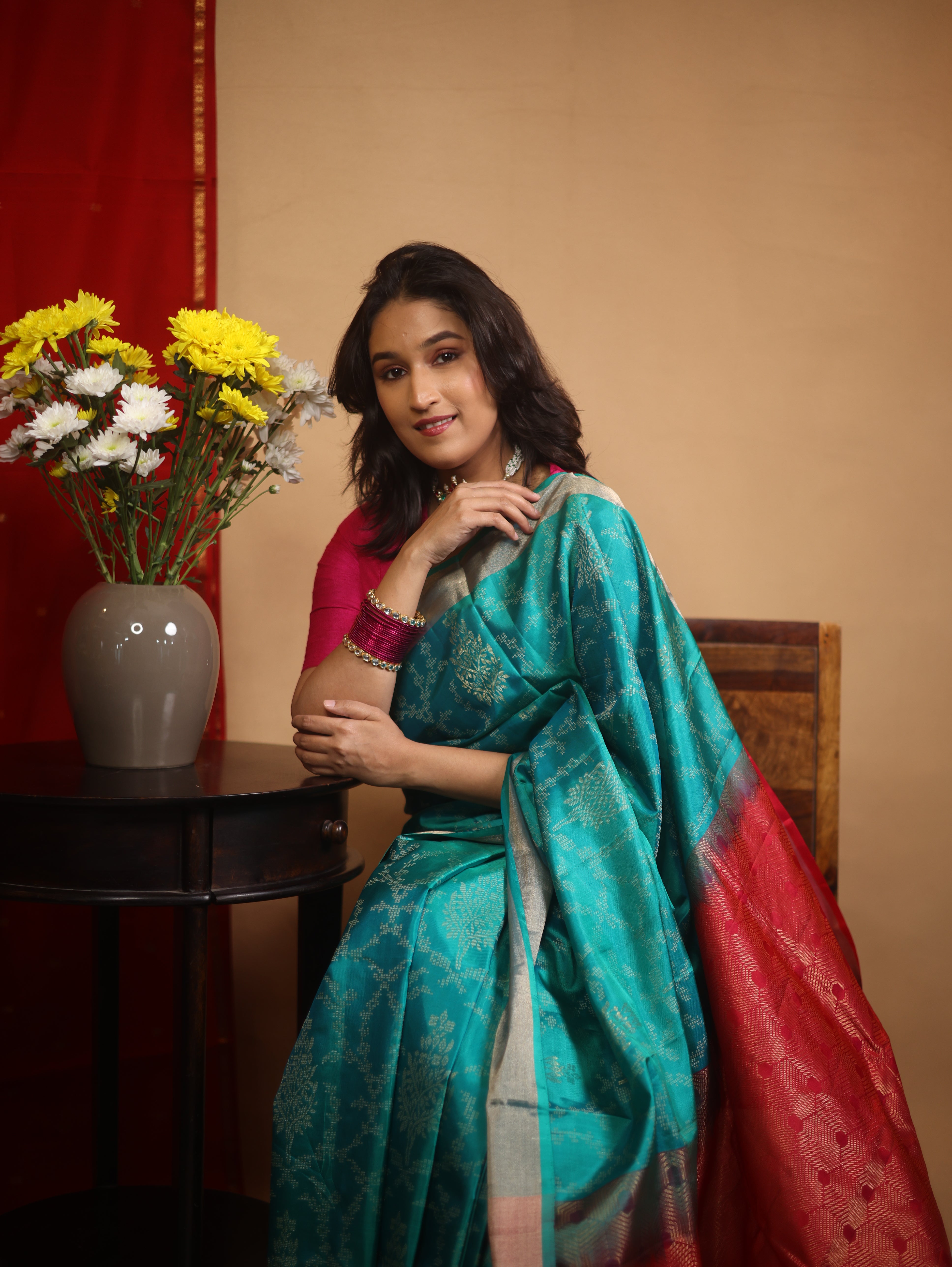 Turquoise Soft Silk Saree - SRTSSS397