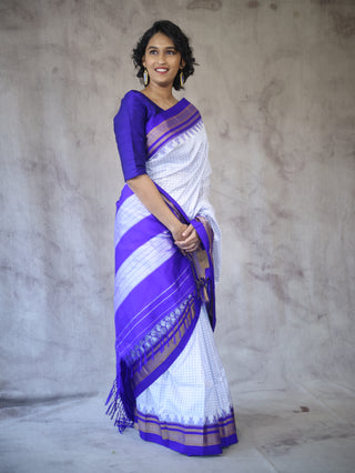 White Silk Ilkal Saree - SRWSIS120