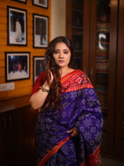Navy Blue Rajkot Patola Silk Saree - SRNBRPSS543