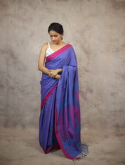 Blue Bengal Cotton Saree - SRBBCS90