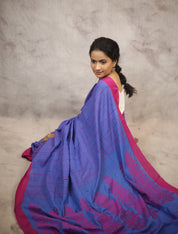 Blue Bengal Cotton Saree - SRBBCS90