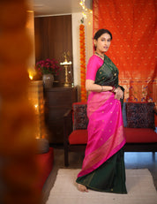 Dark Green Kanjeevaram Silk Saree - SRDGKSS816