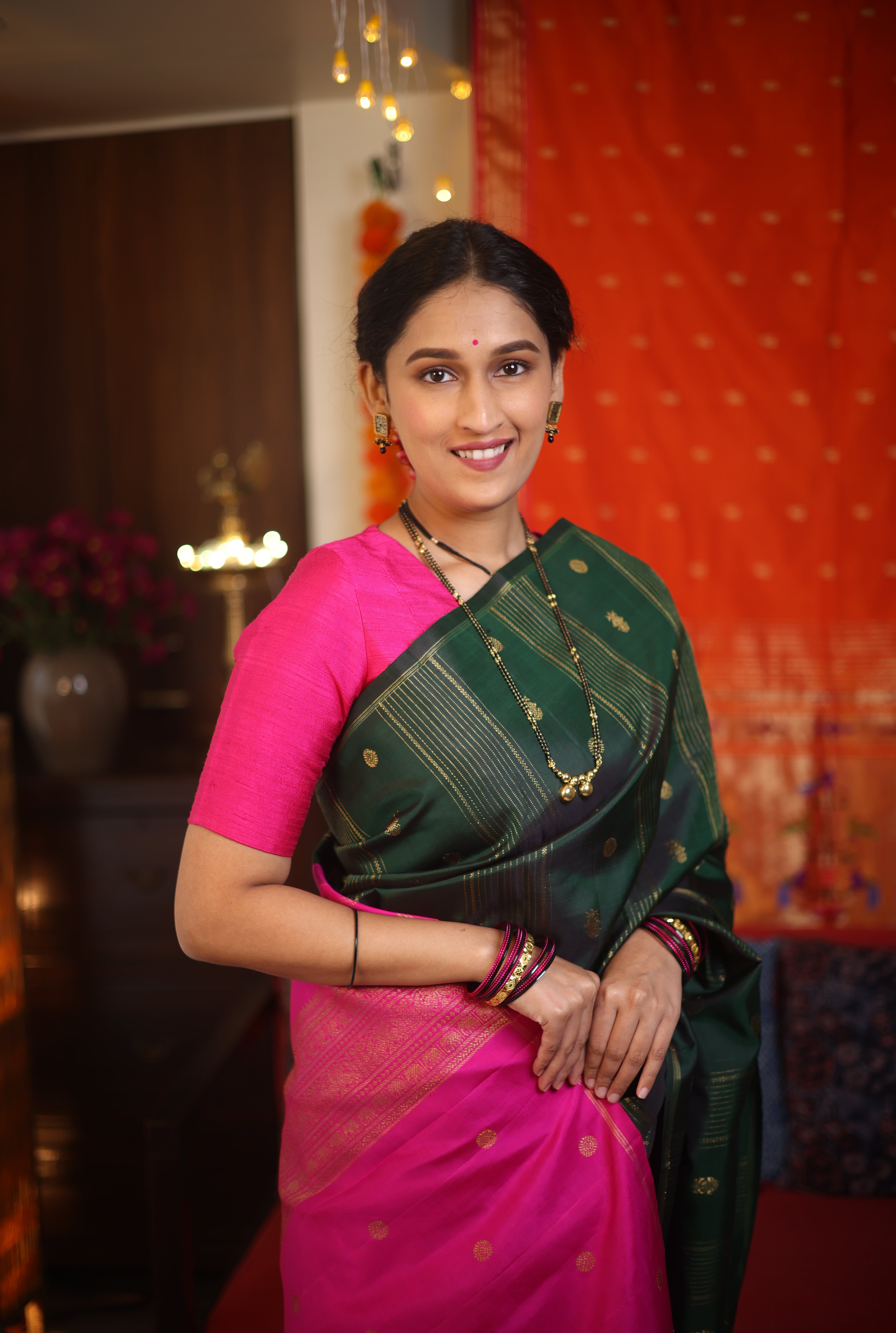 Dark Green Kanjeevaram Silk Saree - SRDGKSS816