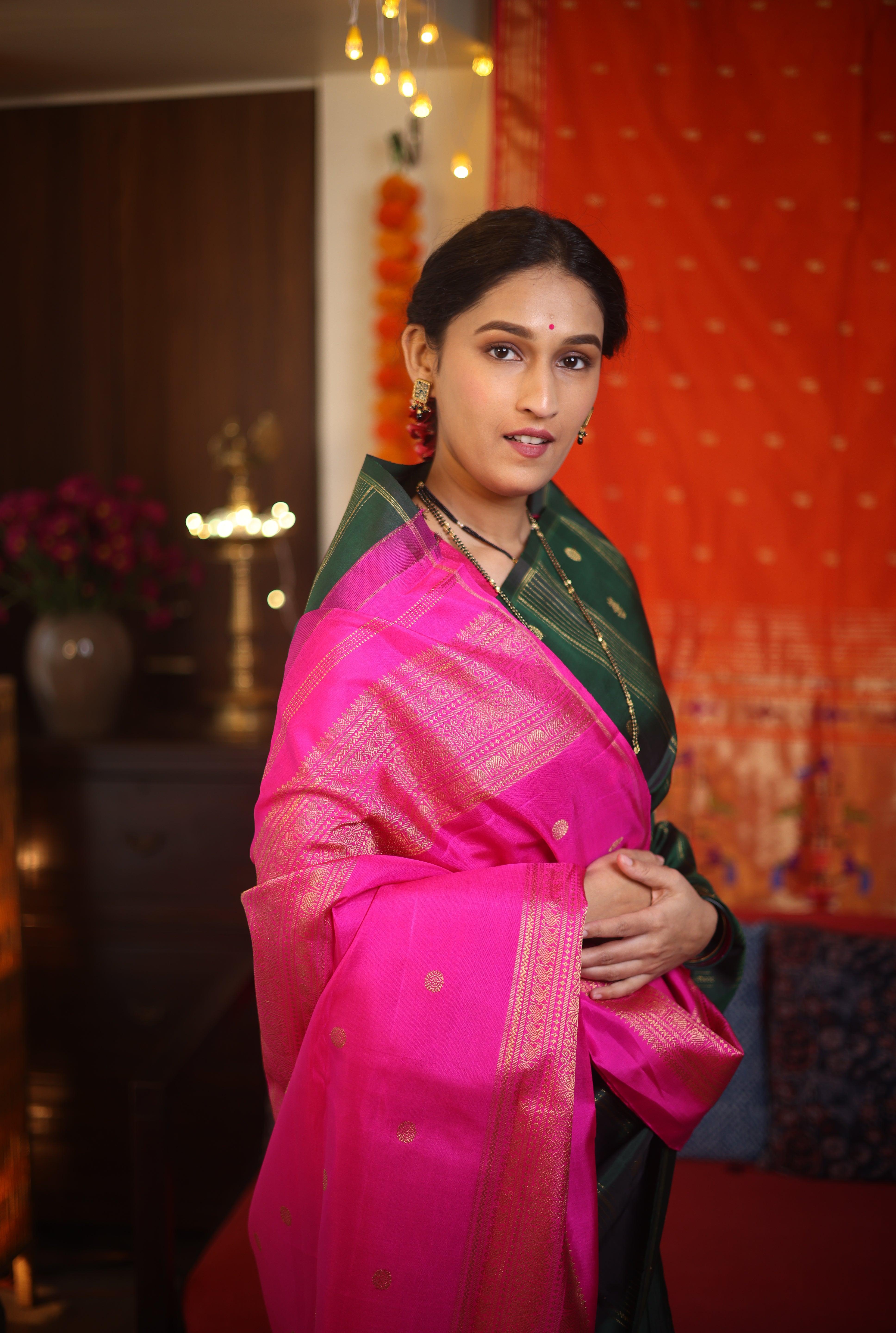 Dark Green Kanjeevaram Silk Saree - SRDGKSS816