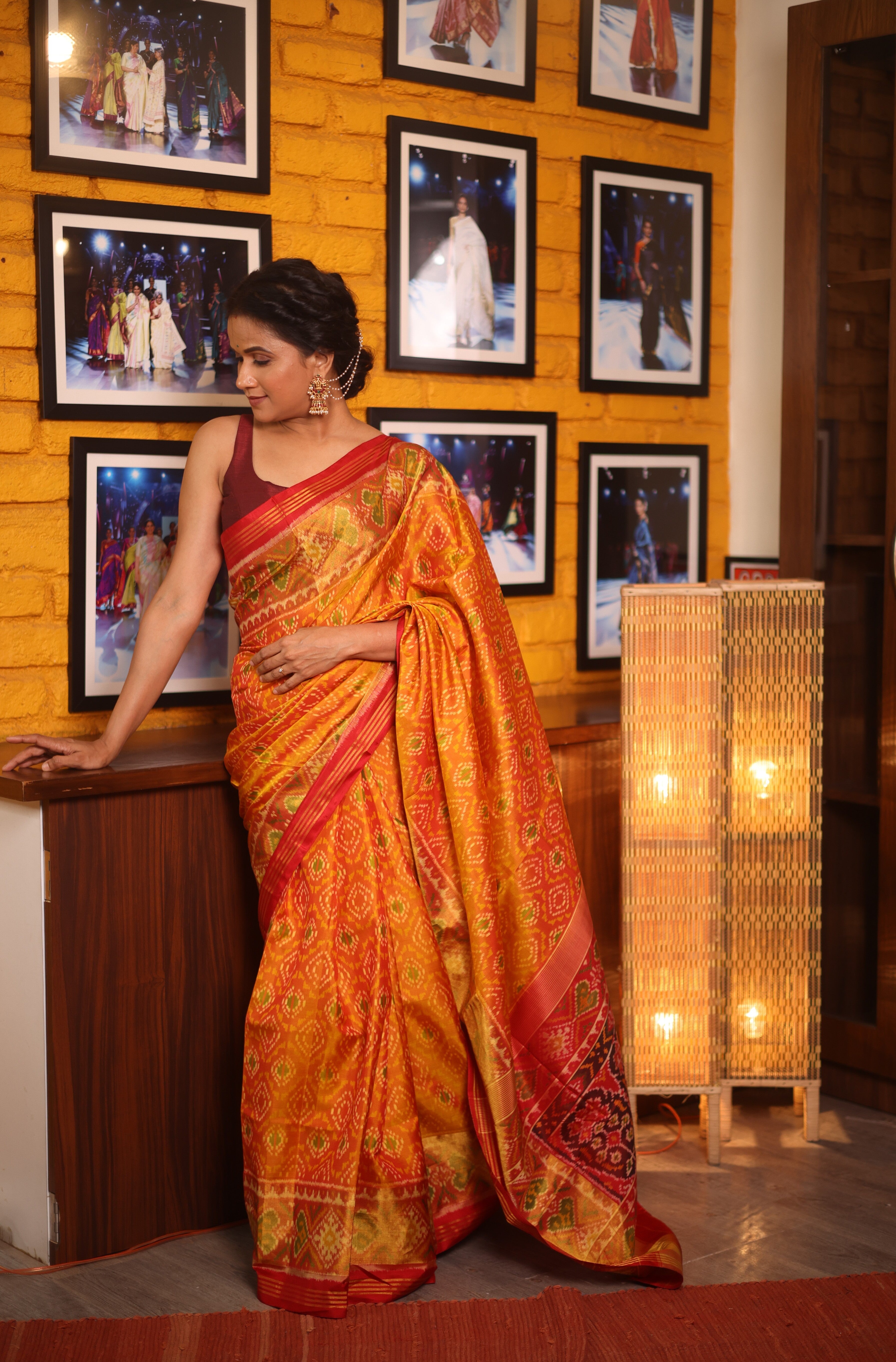 Orange Red Rajkot Patola Silk Saree - SRORRPSS533