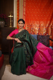 Dark Green Kanjeevaram Silk Saree - SRDGKSS816