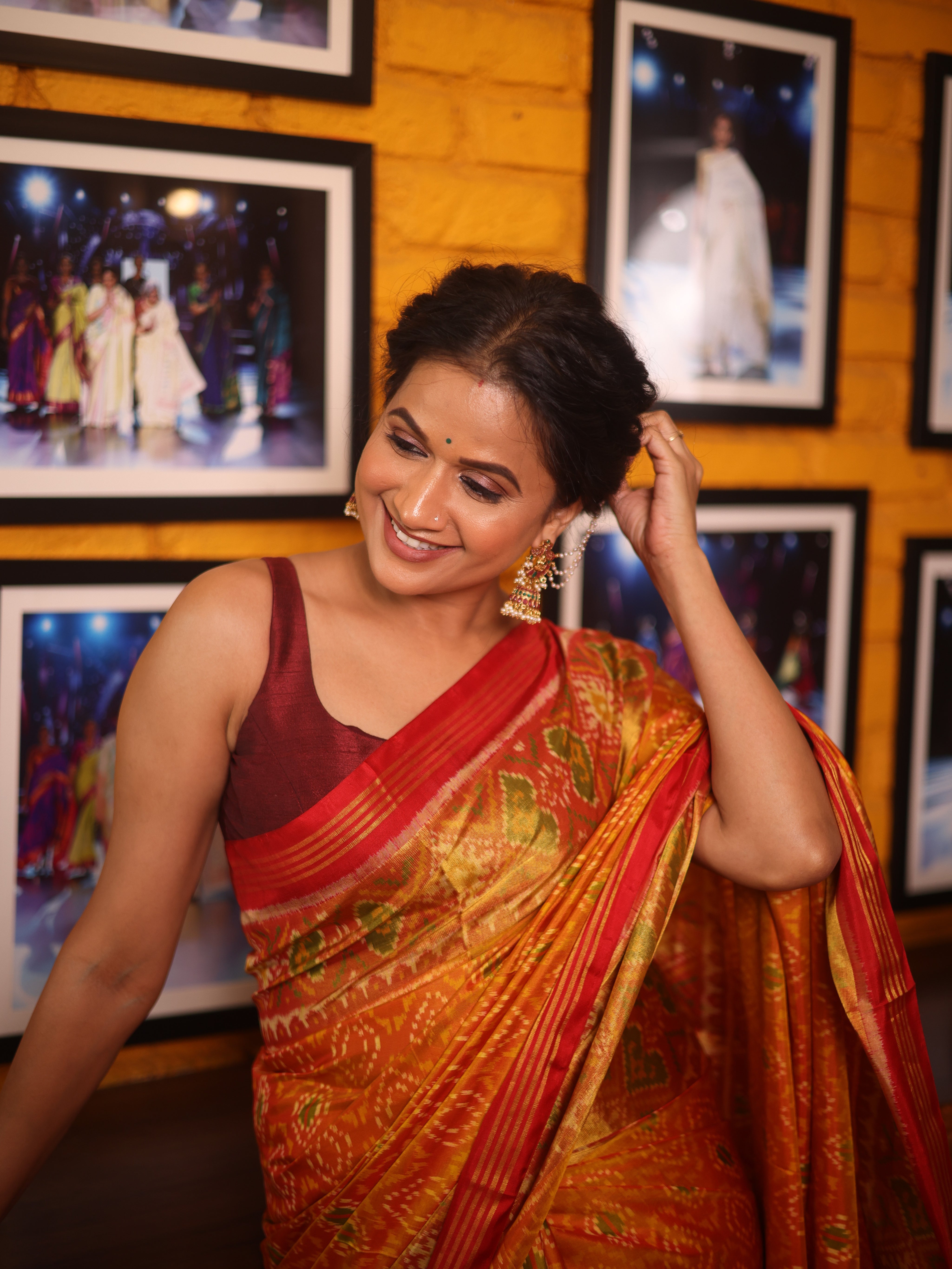 Orange Red Rajkot Patola Silk Saree - SRORRPSS533