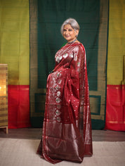 Brown Handborder Chandri Silk Saree - SRBHCSS443