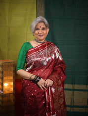 Brown Handborder Chandri Silk Saree - SRBHCSS443