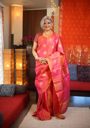 Kanak Pushpi Kanjeevaram Silk Saree - Saavari - SSKPKSS80