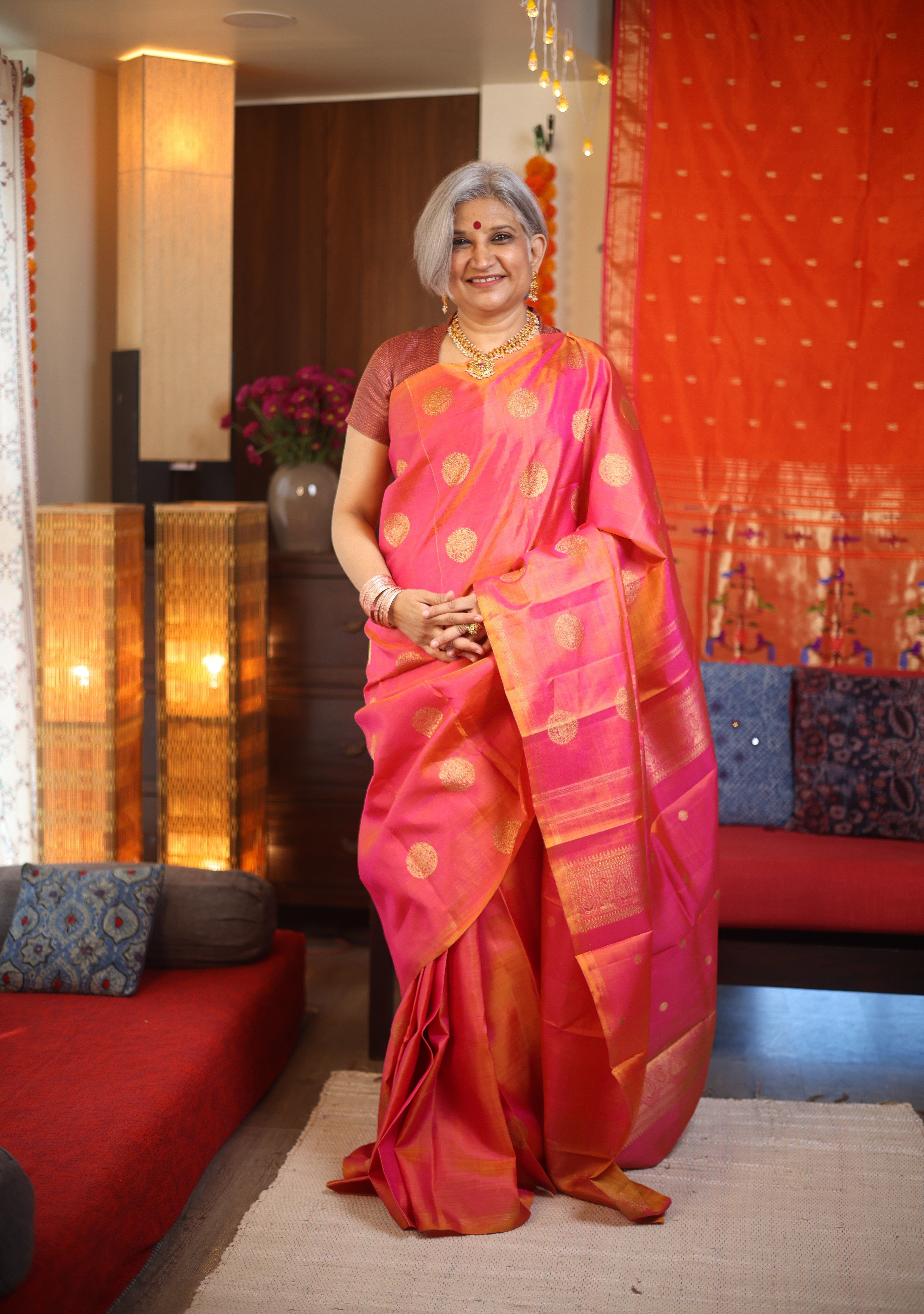 Kanak Pushpi Kanjeevaram Silk Saree - Saavari - SSKPKSS80