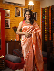 Orange  Katan Banarasi Silk Saree - SROKBSS431