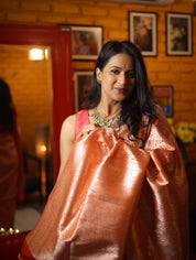 Orange  Katan Banarasi Silk Saree - SROKBSS431