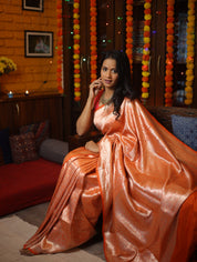 Orange  Katan Banarasi Silk Saree - SROKBSS431