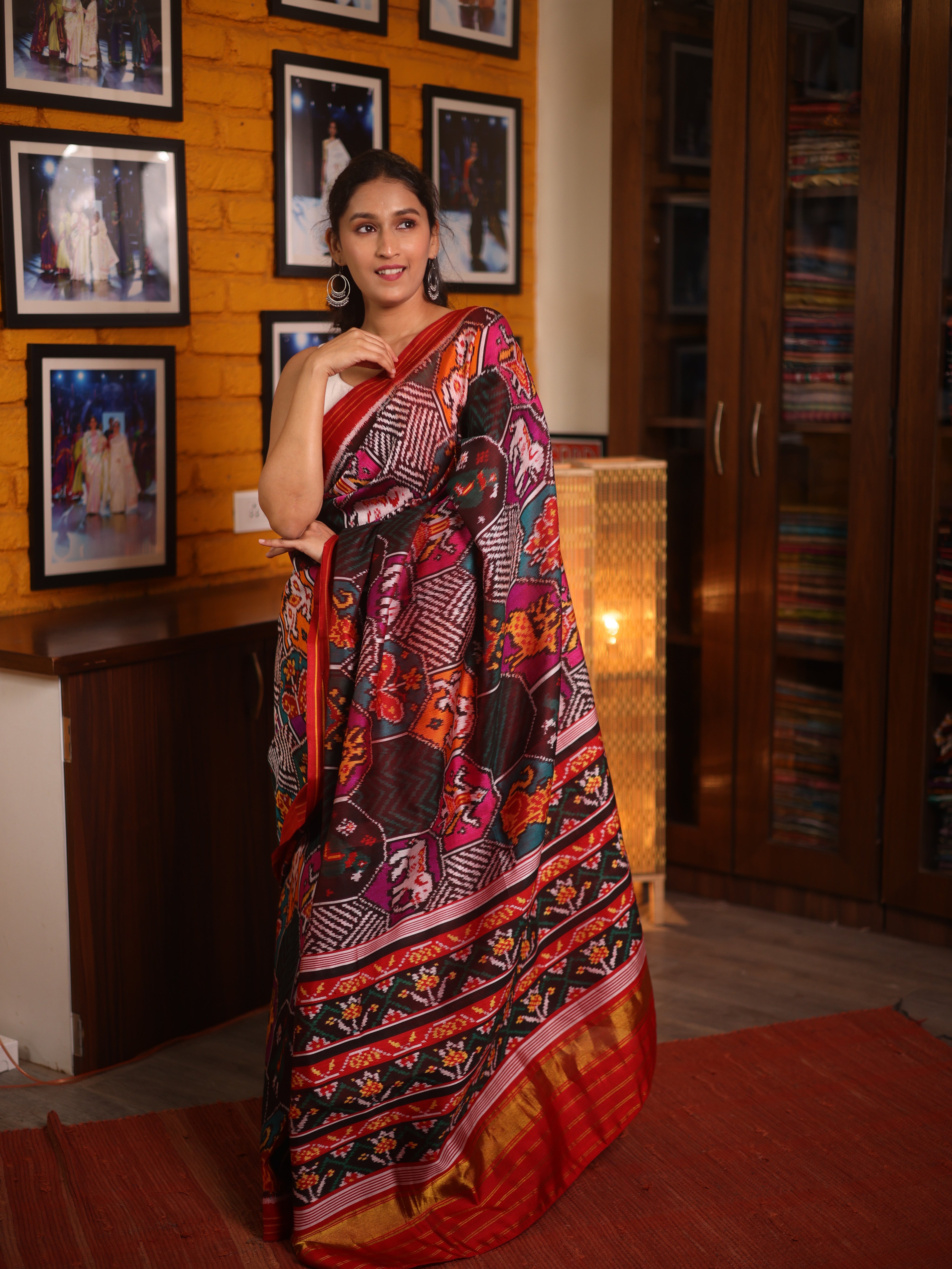 Green Maroon Rajkot Patola Silk Saree - SRGMRPSS564