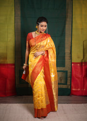 Yellow Zall Work Pattu Chanderi Silk Saree - SRYZWPCSS446