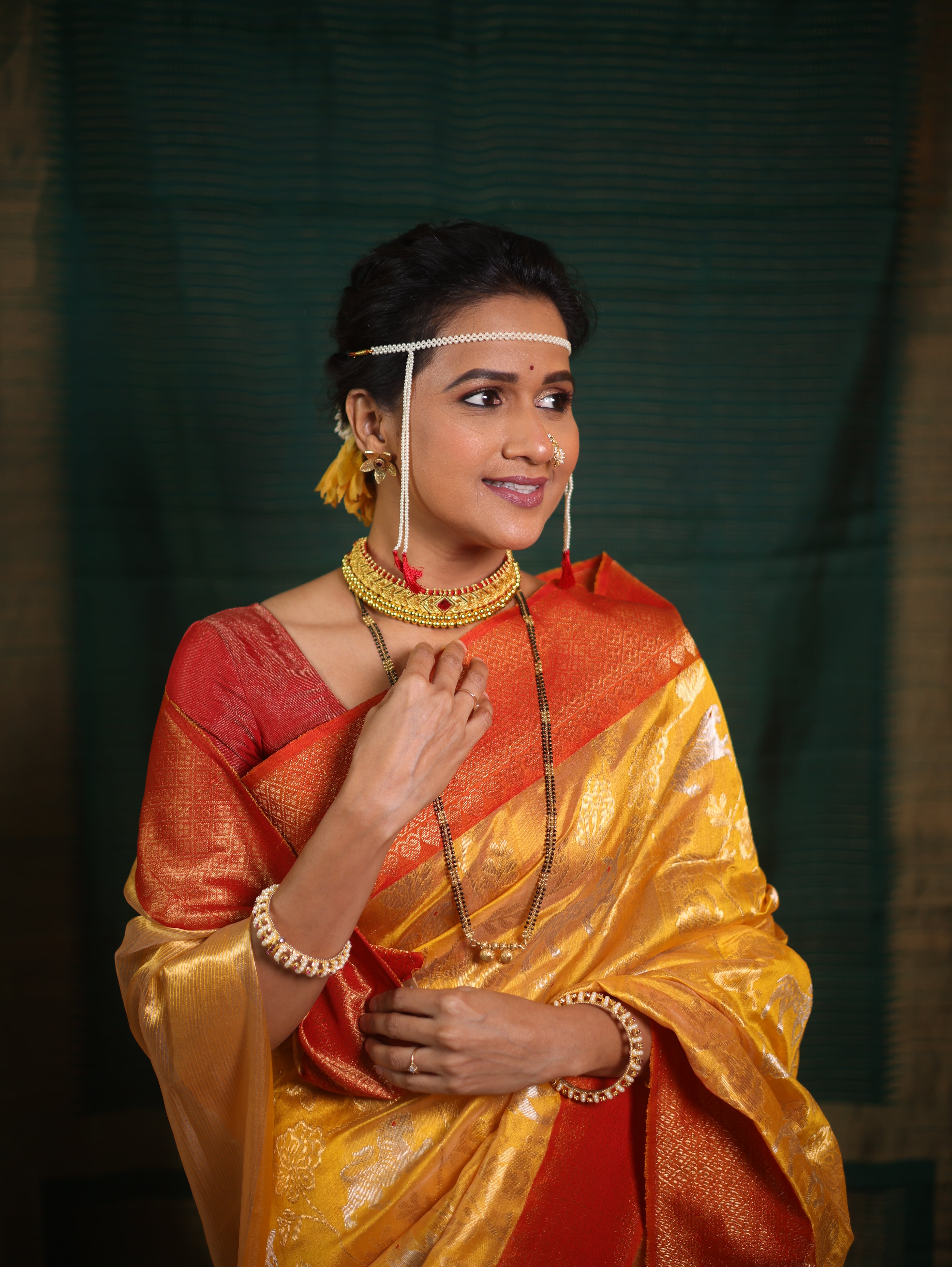 Yellow Zall Work Pattu Chanderi Silk Saree - SRYZWPCSS446