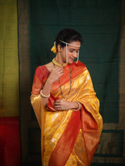 Yellow Zall Work Pattu Chanderi Silk Saree - SRYZWPCSS446