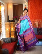 Blue Kanjeevaram Silk Saree - SRBKSS843