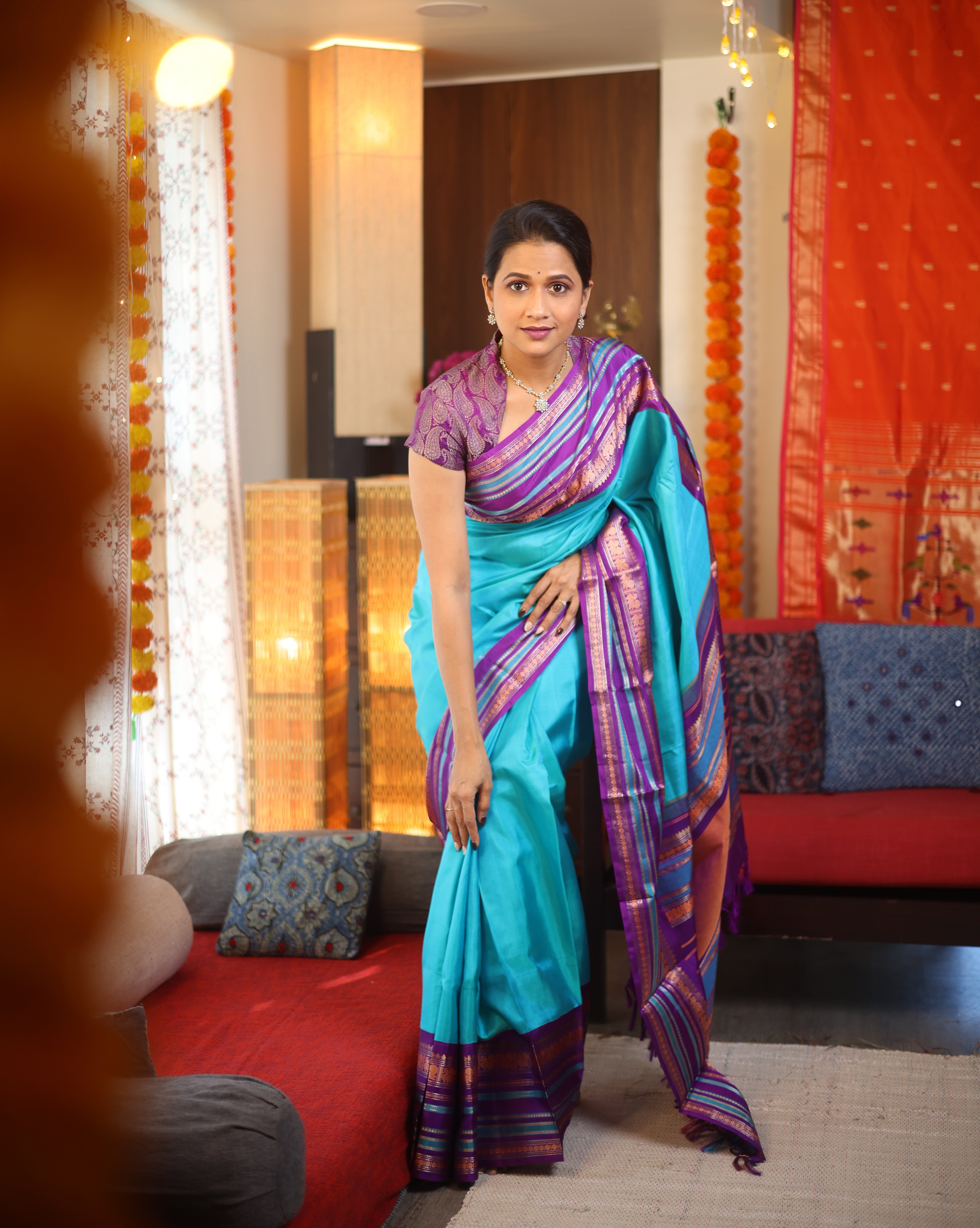 Blue Kanjeevaram Silk Saree - SRBKSS843
