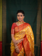 Yellow Zall Work Pattu Chanderi Silk Saree - SRYZWPCSS446