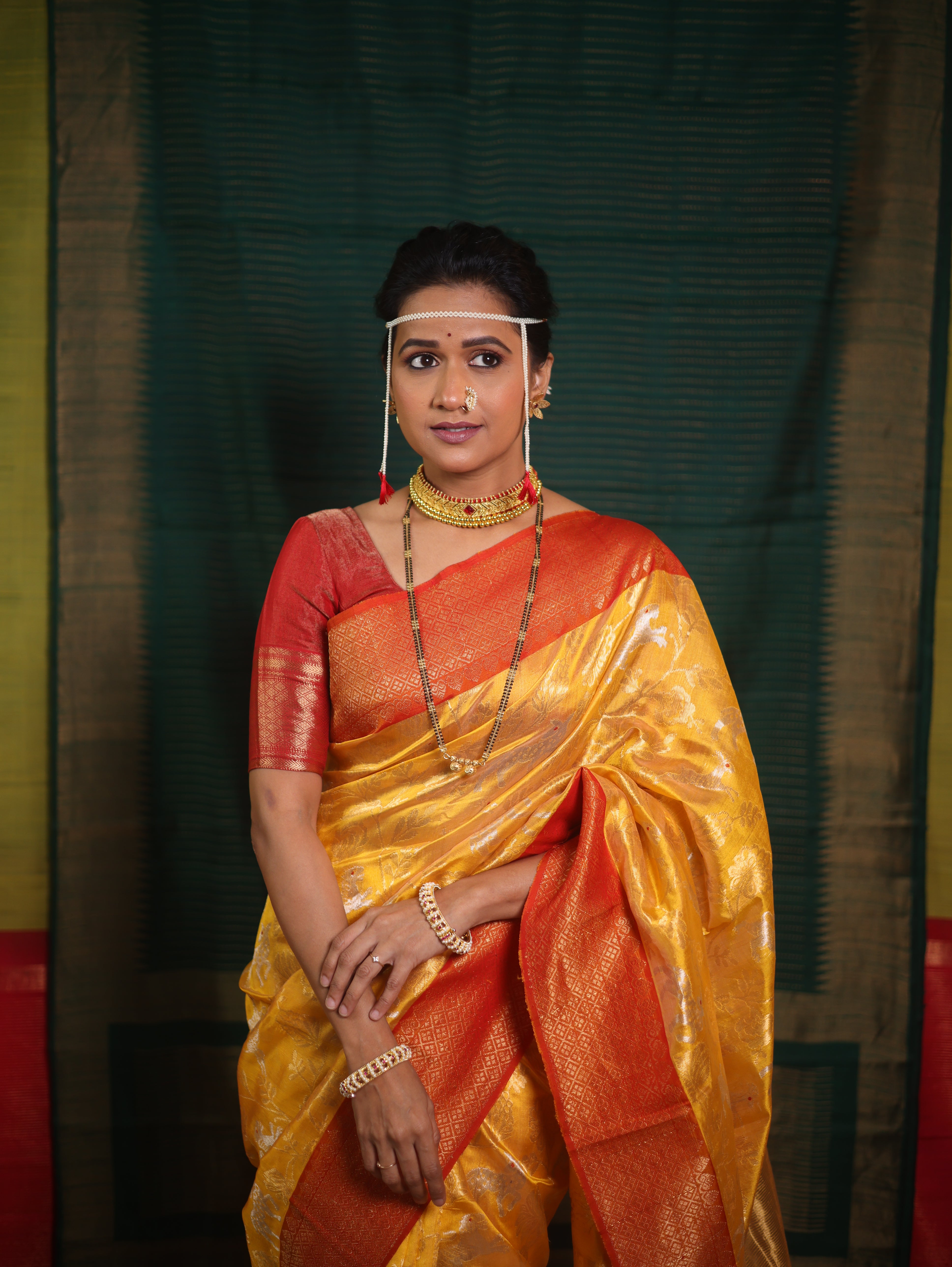Yellow Zall Work Pattu Chanderi Silk Saree - SRYZWPCSS446