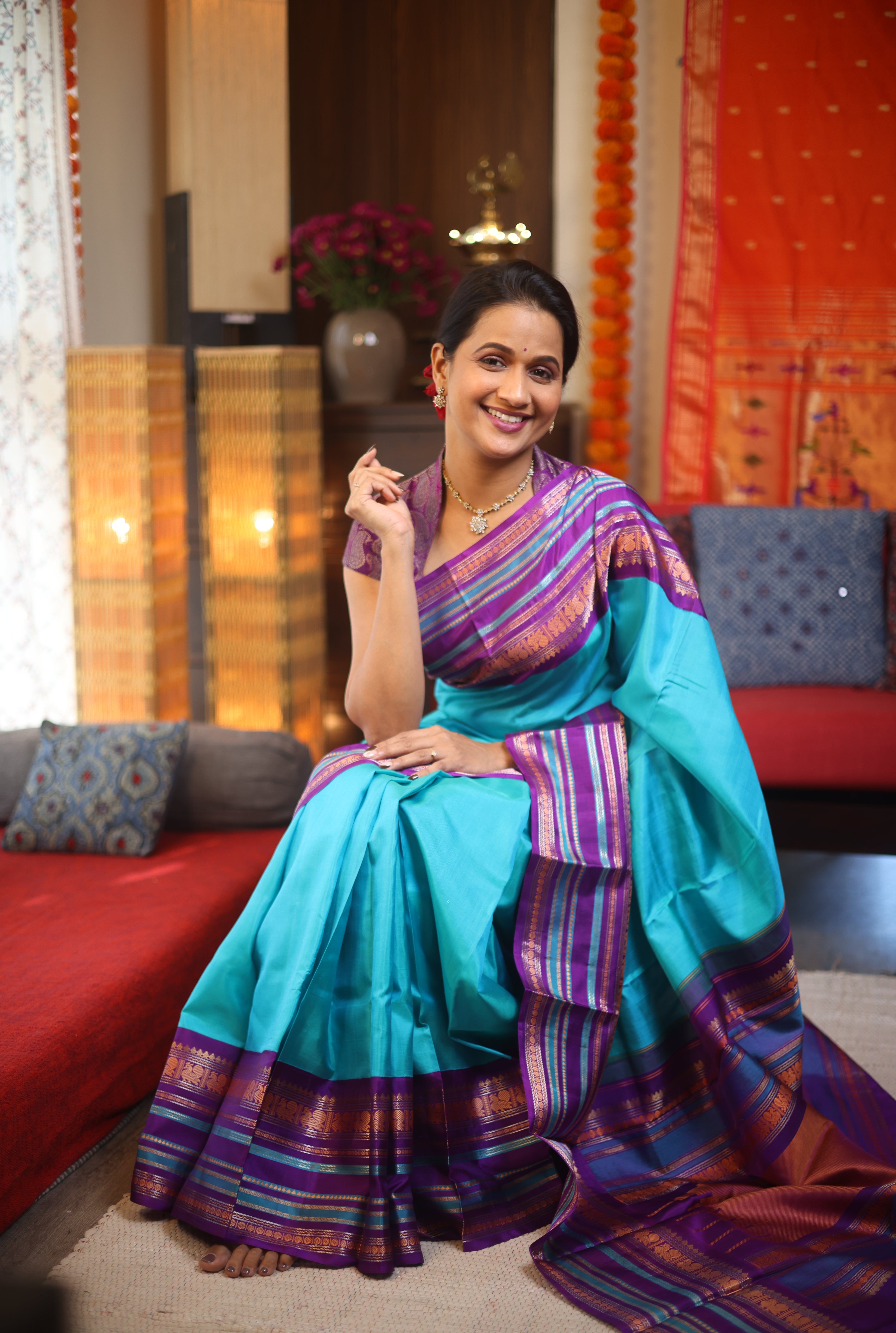 Blue Kanjeevaram Silk Saree - SRBKSS843