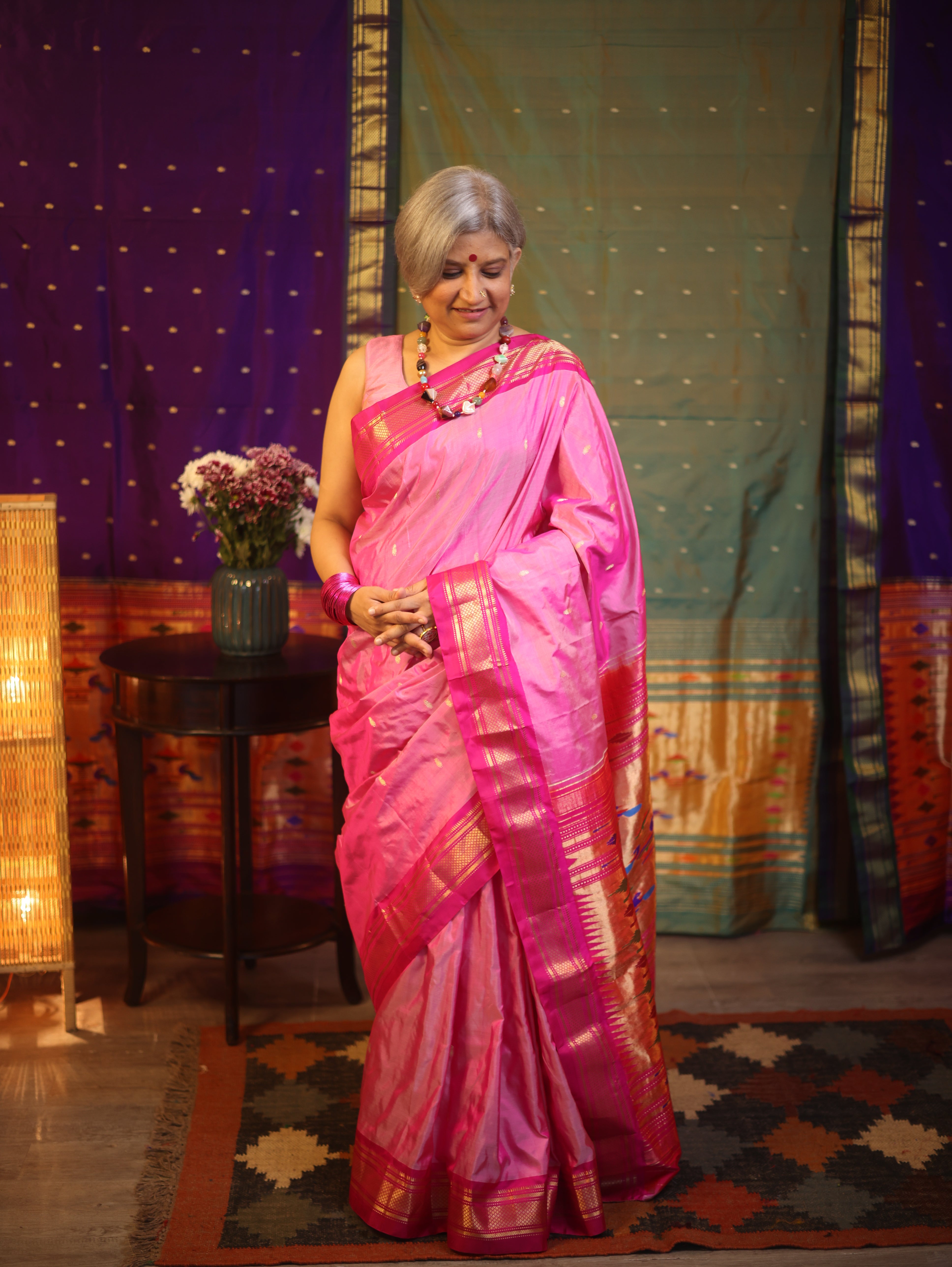 Pink Silk Paithani Saree - SRPSPS685