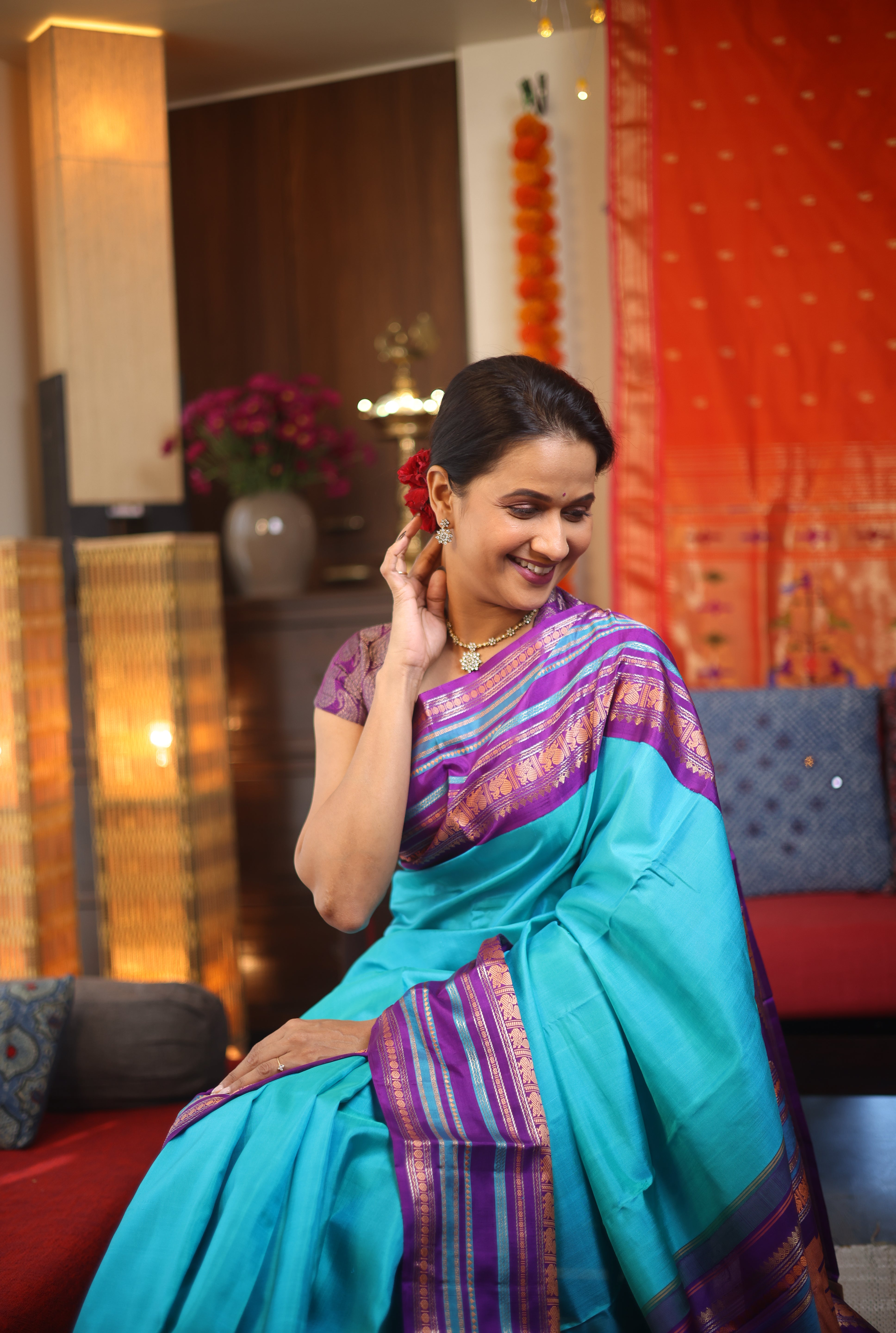 Blue Kanjeevaram Silk Saree - SRBKSS843