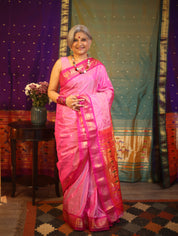 Pink Silk Paithani Saree - SRPSPS685