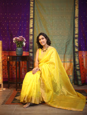 Yellow Chanderi Silk Saree - SRYCSS338