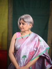 Two Tone Pink Gadwal Silk Saree - SRTTPGSS579