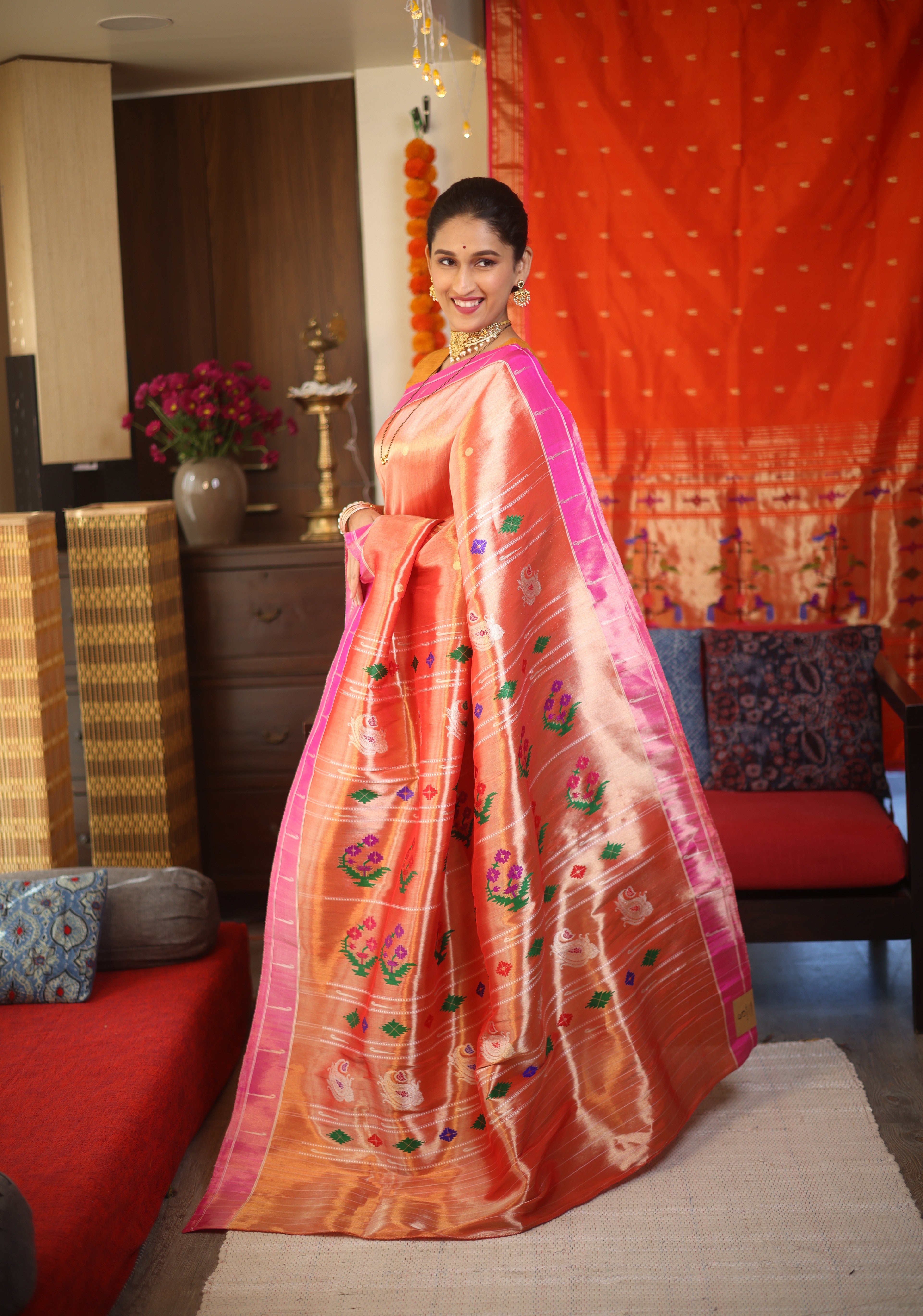 Rajlekha Tissue Silk Paithani Saree - Saavari - SSRTSPS02