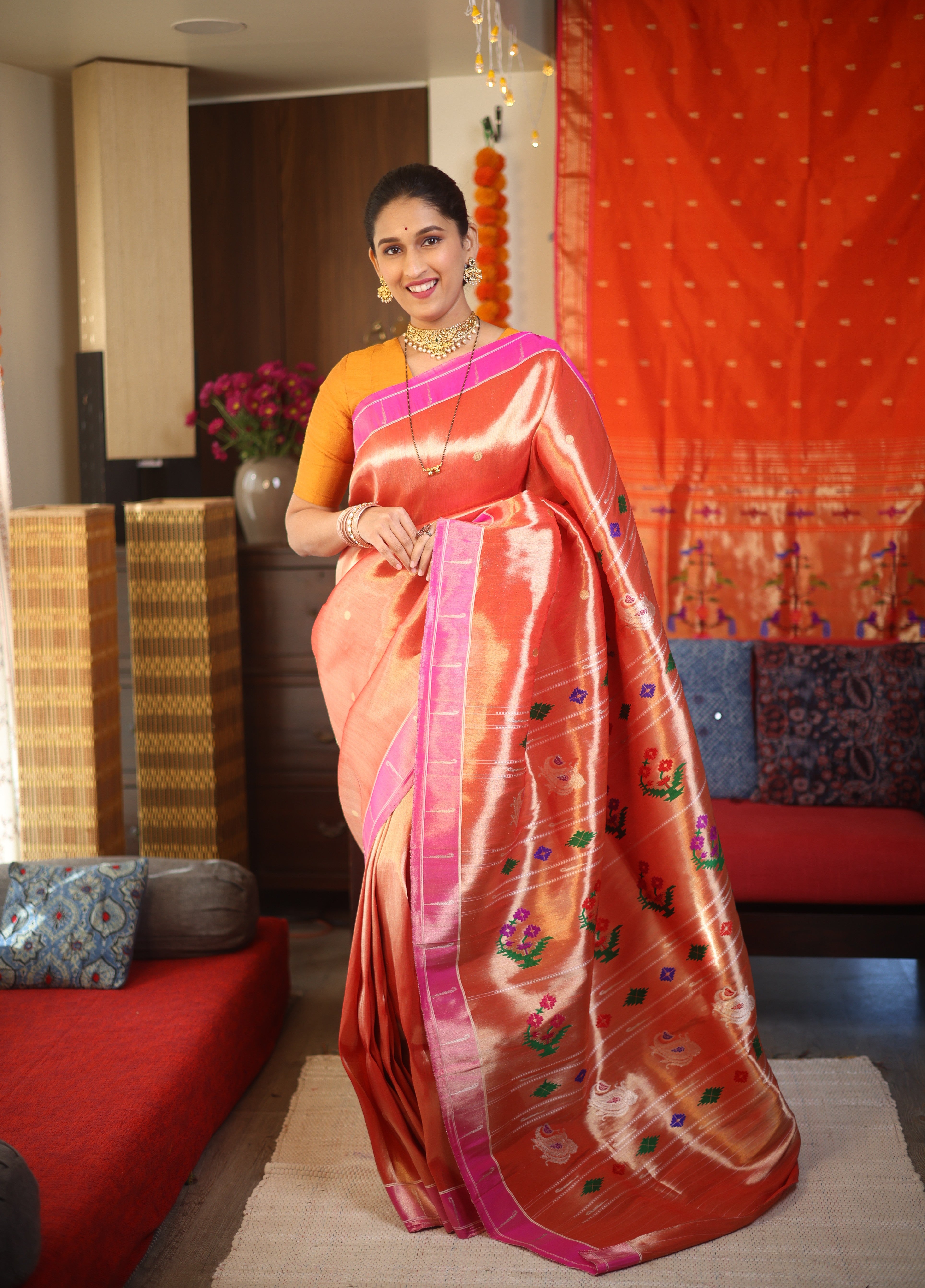 Rajlekha Tissue Silk Paithani Saree - Saavari - SSRTSPS02